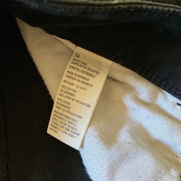 **American Eagle Outfitters Jeans Stretch Black Jeans 14 Artist Crop Jeans - Picture 4 of 8